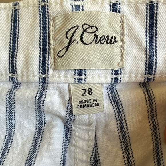 J. Crew Slim Wide-Leg Navy/Ivory Striped Jeans Size 28 - Picture 2 of 16